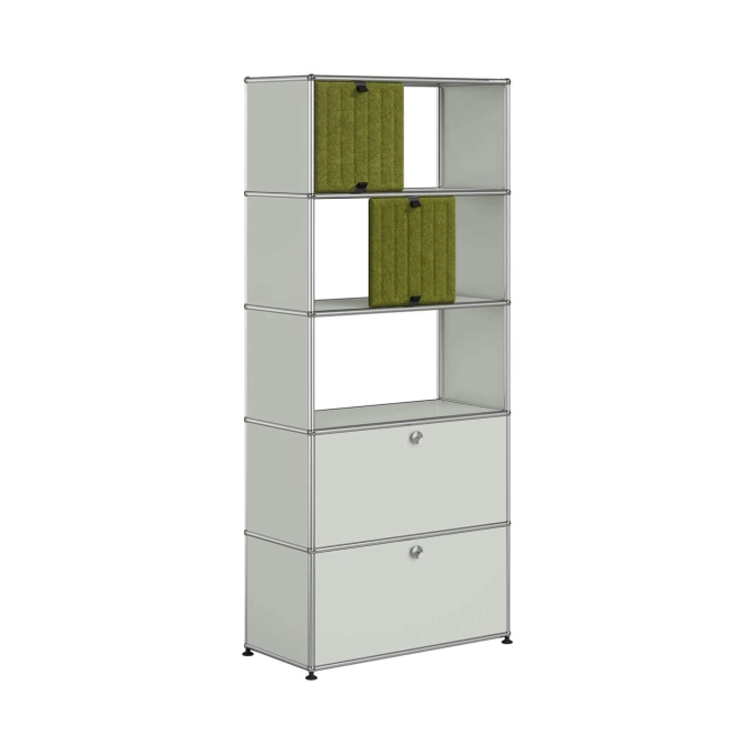 Meuble de rangement USM HALLER M69 Gris Clair/Soft Panel Vert USM HALLER