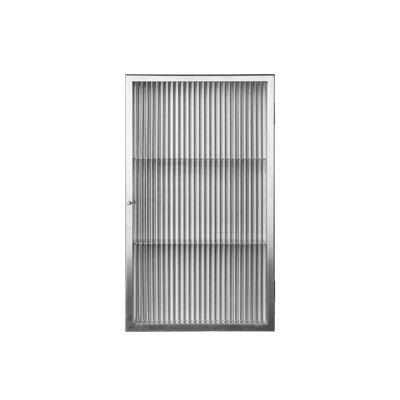 Meuble de rangement HAZE Mural Verre Cannelé Inox FERM LIVING