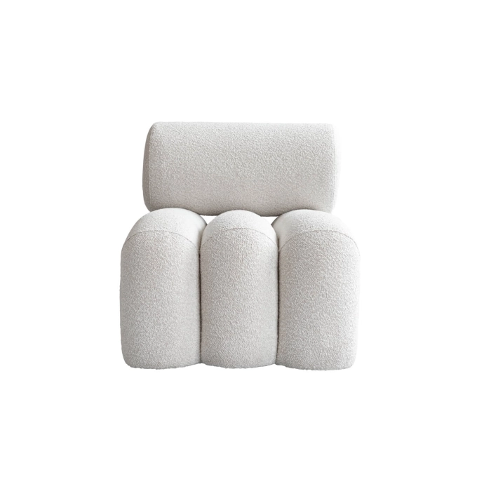 Fauteuil FOKU bouclé Blanc cassé 101 COPENHAGEN