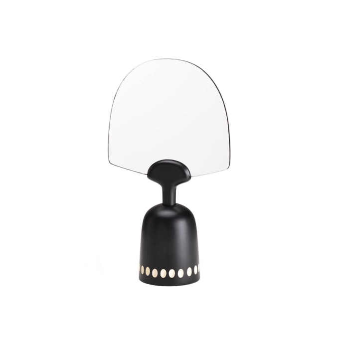 Miroir NUR motifs points Érable noir ZANAT