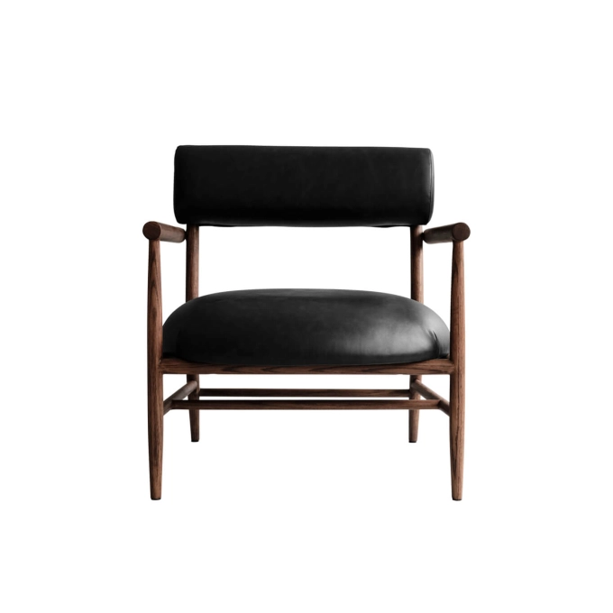 Easy chair NAMA Lounge Aniline leather black/Classic brown oak 101 COPENHAGEN