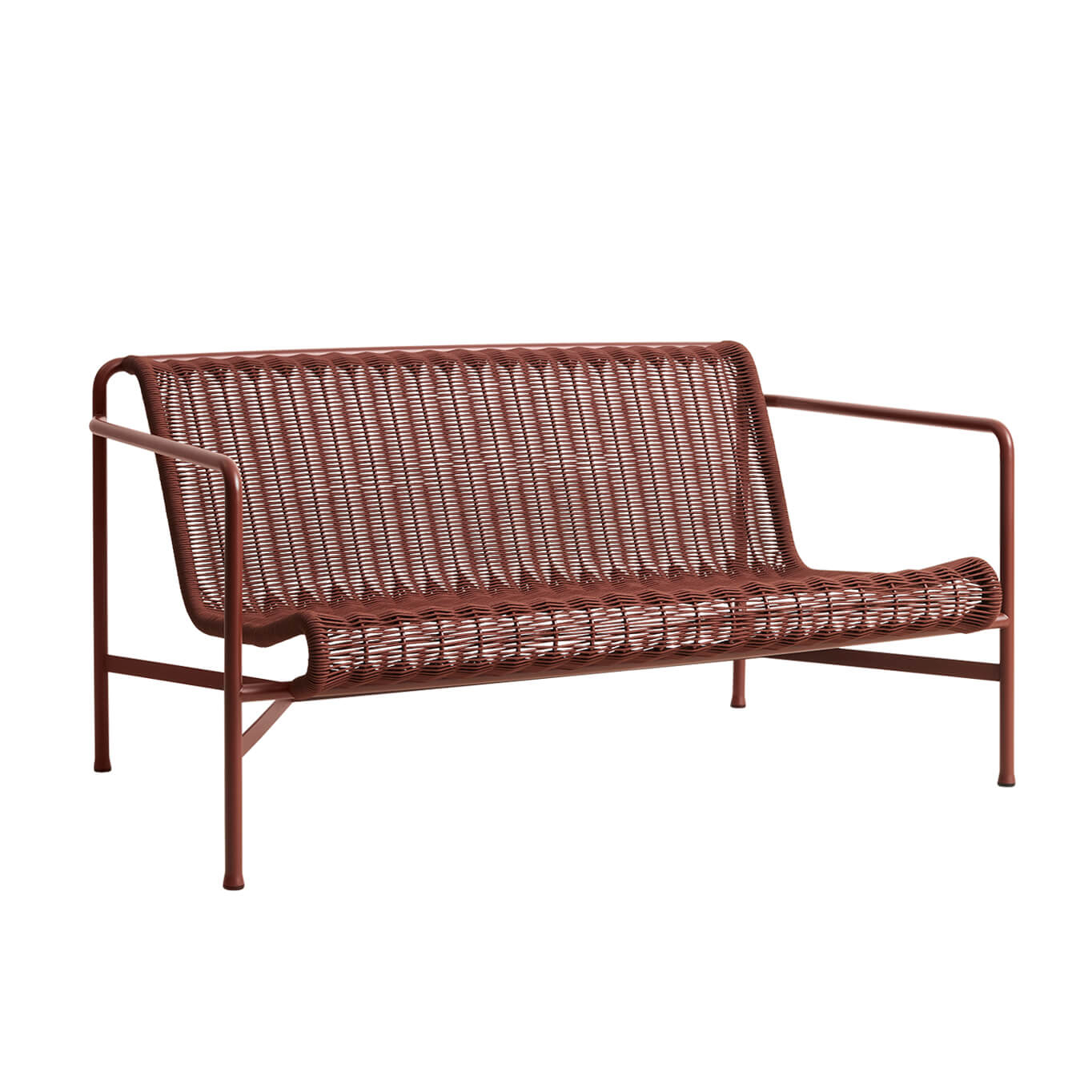Canapé extérieur Banc PALISSADE CORD Lounge Rouge Fer HAY