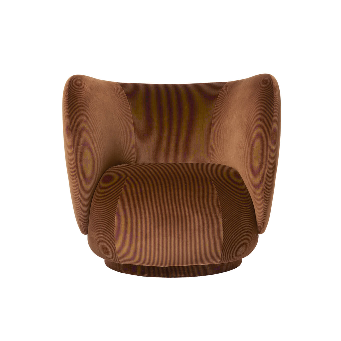 Fauteuil RICO Pivotant Velours Devoré Rouille FERM LIVING