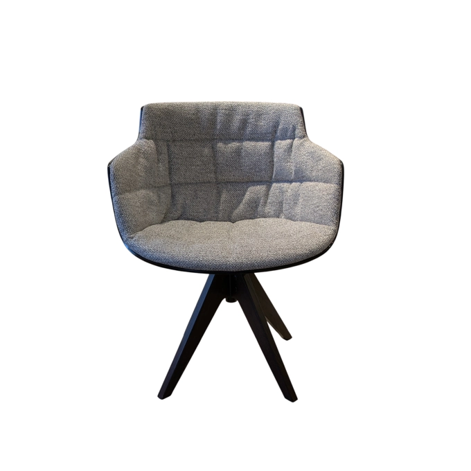 Chair with armrests FLOW  Brown oak base MDF ITALIA