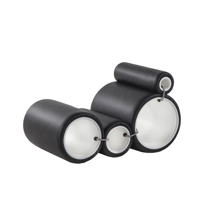 Easy chair TUBE CHAIR Black leather CAPPELLINI