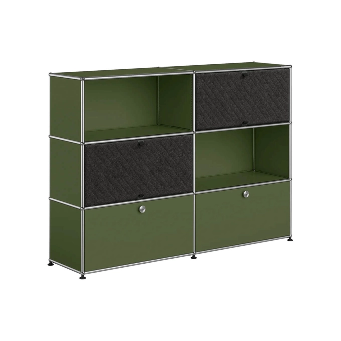 Storage Unit USM HALLER M66 Olive Green/Soft Panel Dark Grey USM HALLER