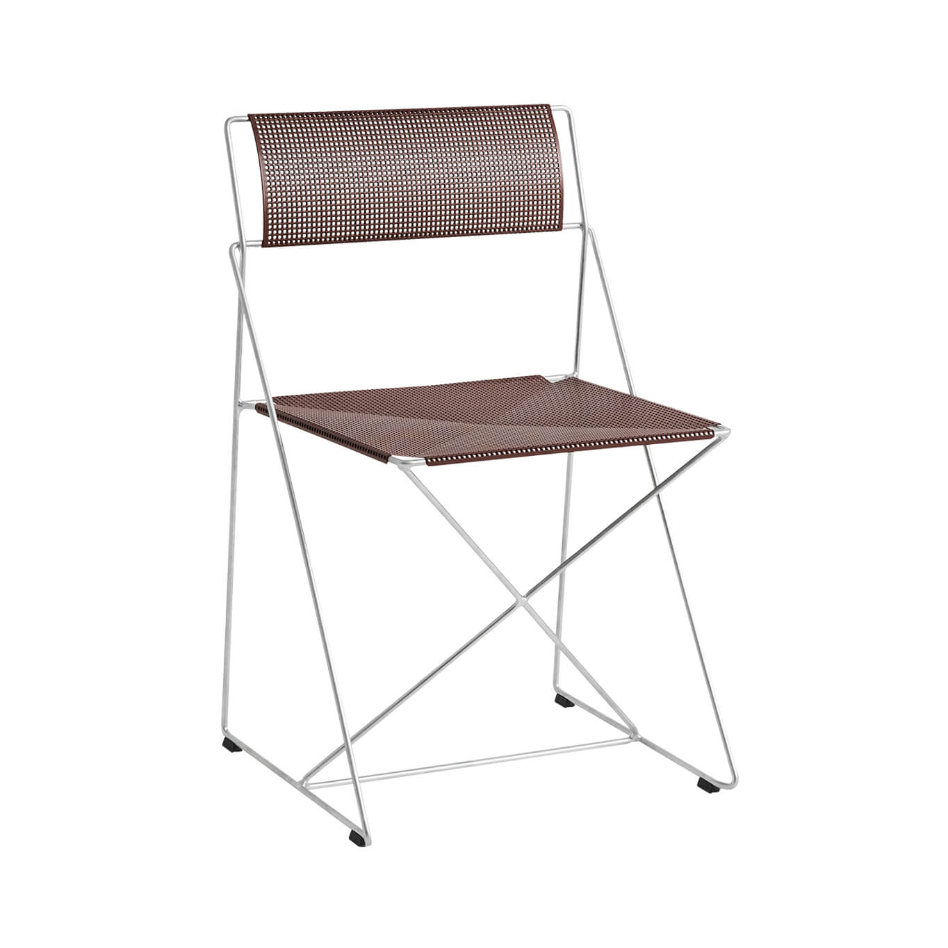 Outdoor Chair and Small Lounge Chair X-LINE galvanised iron red HAY