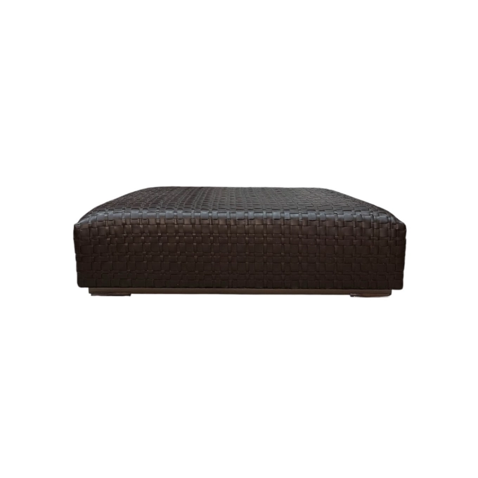 Pouffe BANGKOK woven leather brown FLEXFORM