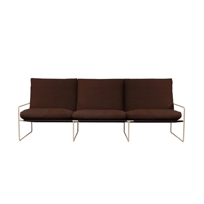 Outdoor Sofa DESERT 3 Seater Brown Beige Armrests FERM LIVING