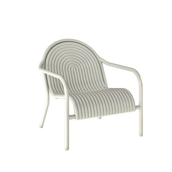 Outdoor Chair and Small Lounge Chair GROOVE lounge Putty TOM DIXON