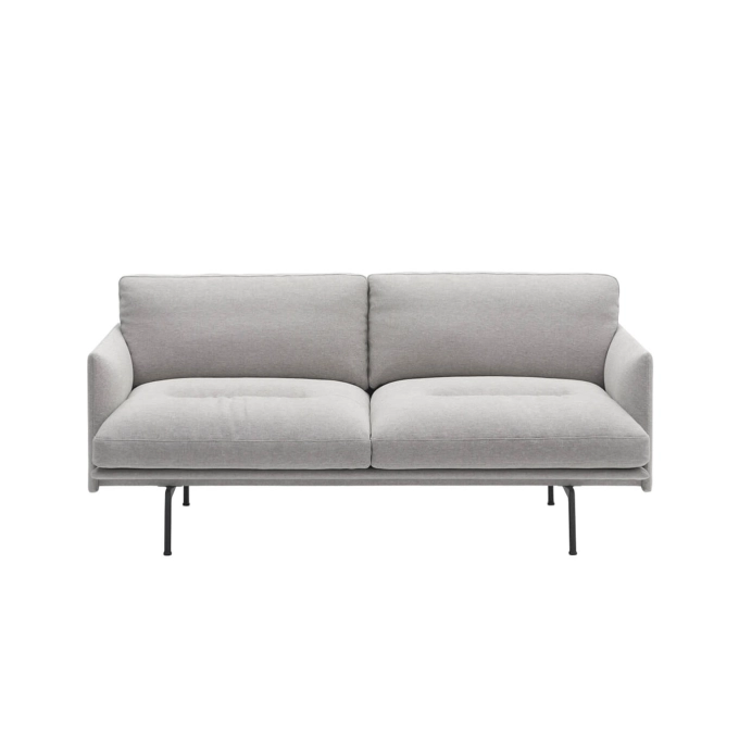 Sofa OUTLINE SOFT 2 seater fabric Clay 12/black MUUTO