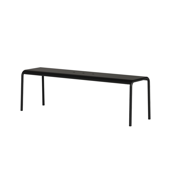 Outdoor Bench PANORAMA Graphite Black  L 140 TIPTOE