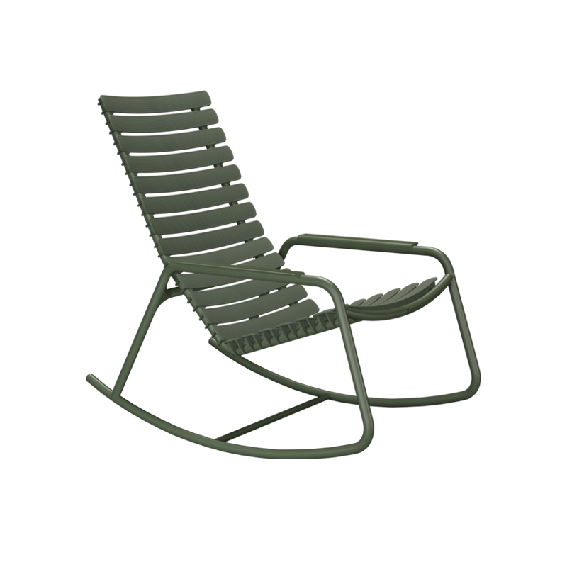 Fauteuil extérieur Rocking Chair RECLIPS Vert olive HOUE