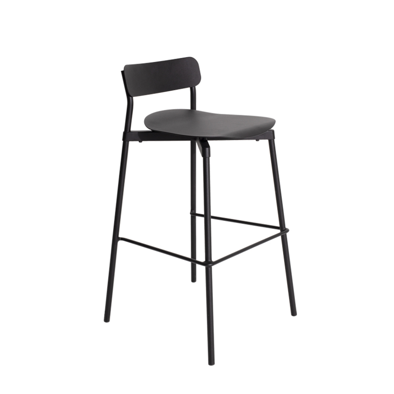 Tabouret haut FROMME H75 Noir PETITE FRITURE