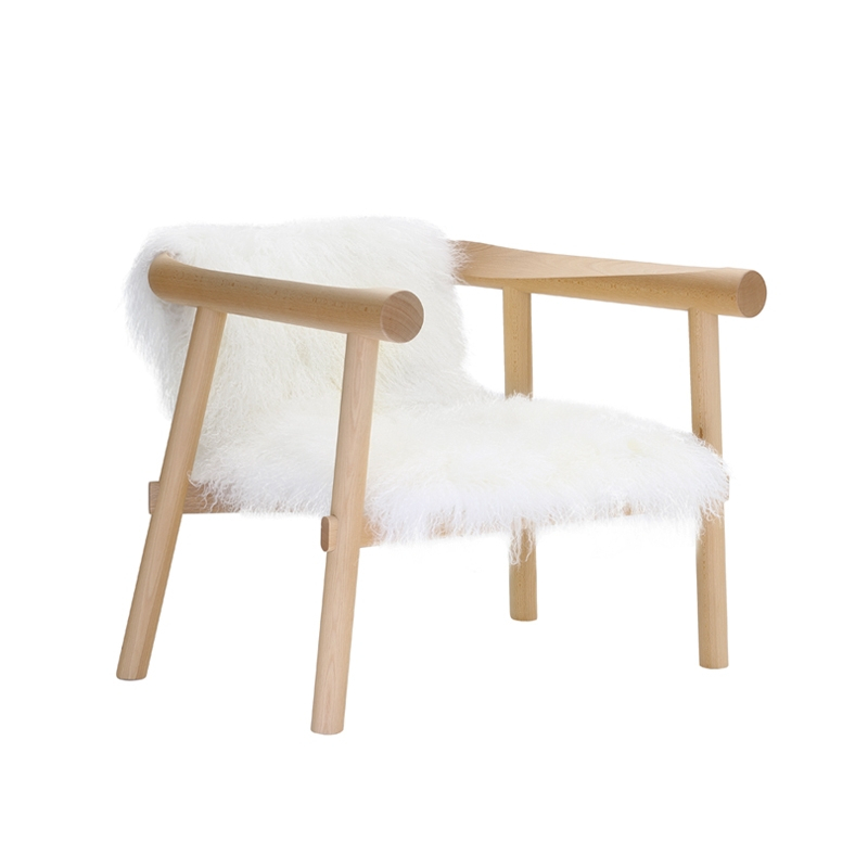 Fauteuil ALTAY peau de chèvre Blanc COEDITION