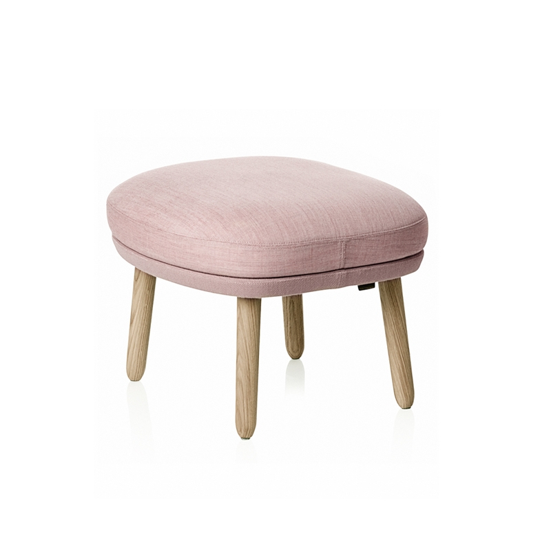 Pouf Repose-pieds RO pieds bois Rose clair    Steelcut 605  Canvas 614 FRITZ HANSEN