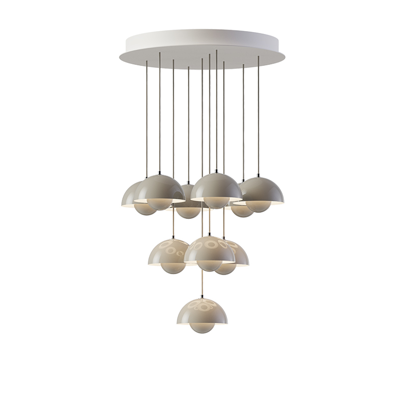 Suspension FLOWERPOT CHANDELIER VP10 Gris beige AND TRADITION