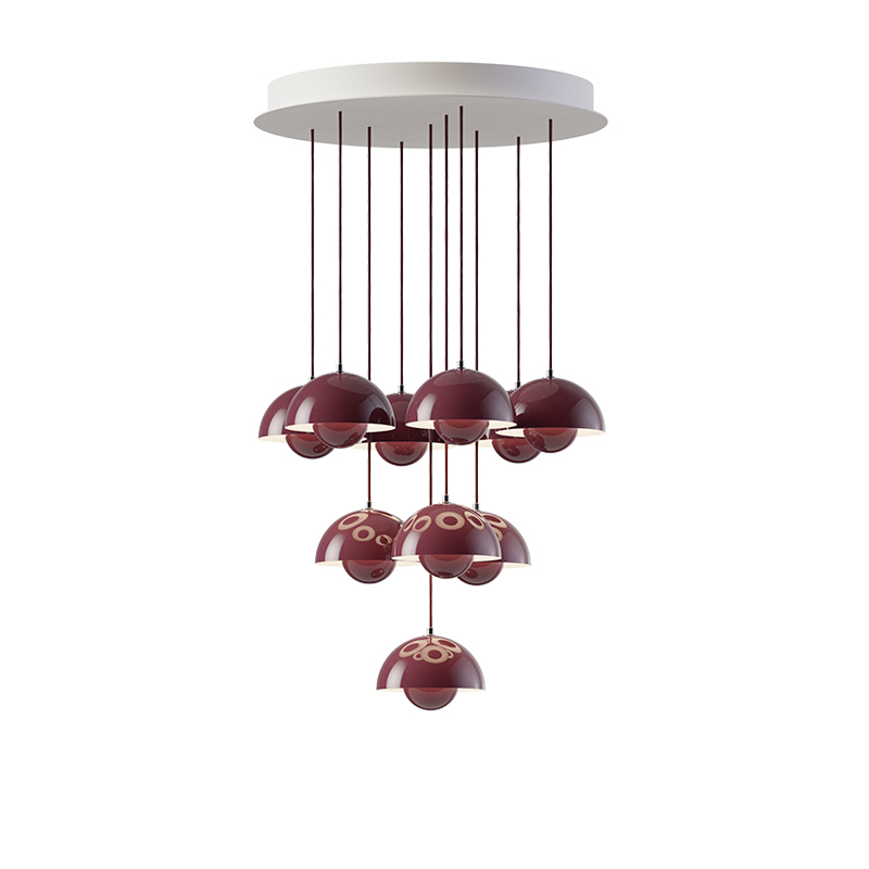 Suspension FLOWERPOT CHANDELIER VP10 Prune foncé AND TRADITION
