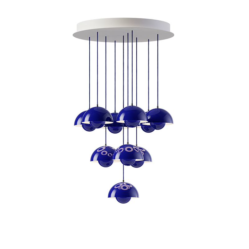 Suspension FLOWERPOT CHANDELIER VP10 Cobalt AND TRADITION