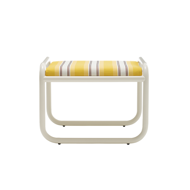 Pouf extérieur Repose-pieds LOCUS SOLUS 1964 Rayures jaunes Como JACQUEMUS & EXTETA