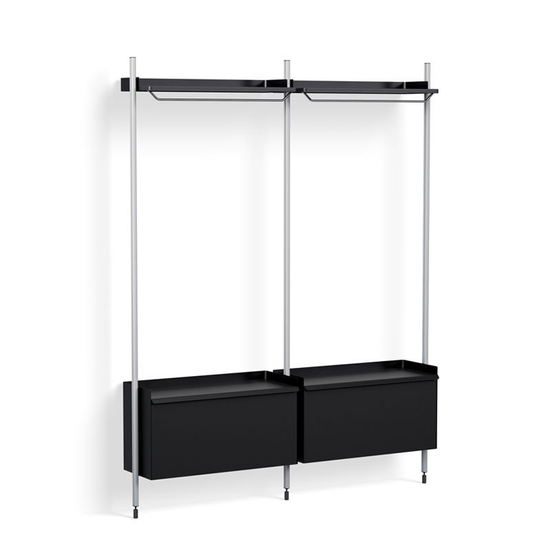 Meuble de rangement PIER SYSTEM 1002 Noir/ aluminium HAY