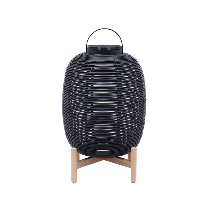 Luminaire extérieur Lanterne TIKA base bois 47x69 Noir VINCENT SHEPPARD