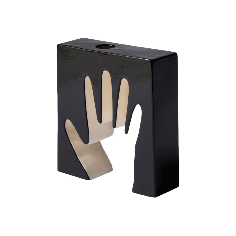Vase Vase IMPRONTA MANO Noir et blanc CASSINA