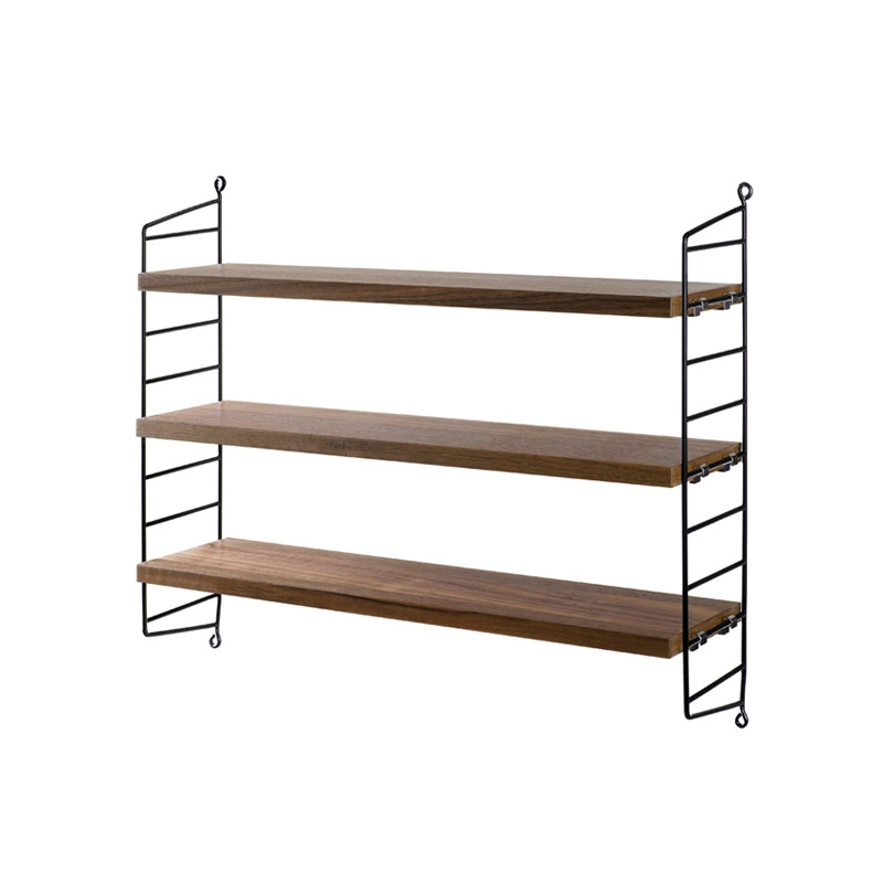 Etagère STRING POCKET Noir/ noyer STRING FURNITURE