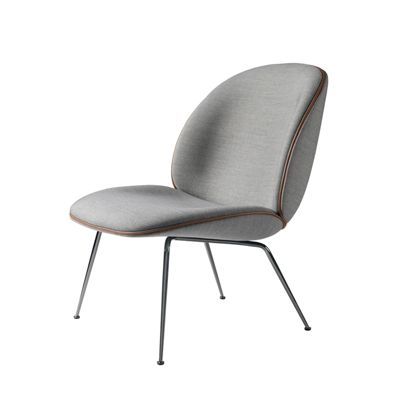 Fauteuil BEETLE LOUNGE Remix gris clair 123/ acier noir GUBI