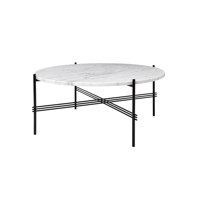 Table basse TS COFFEE Ø 80 Marbre Carrara blanc GUBI