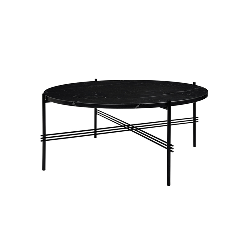 Table basse TS COFFEE Ø 80 Marbre Marquina noir GUBI