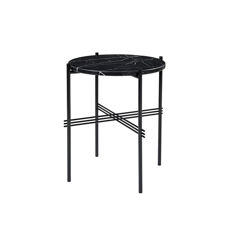Table d'appoint guéridon TS SIDE Ø 40 Marbre Marquina noir GUBI