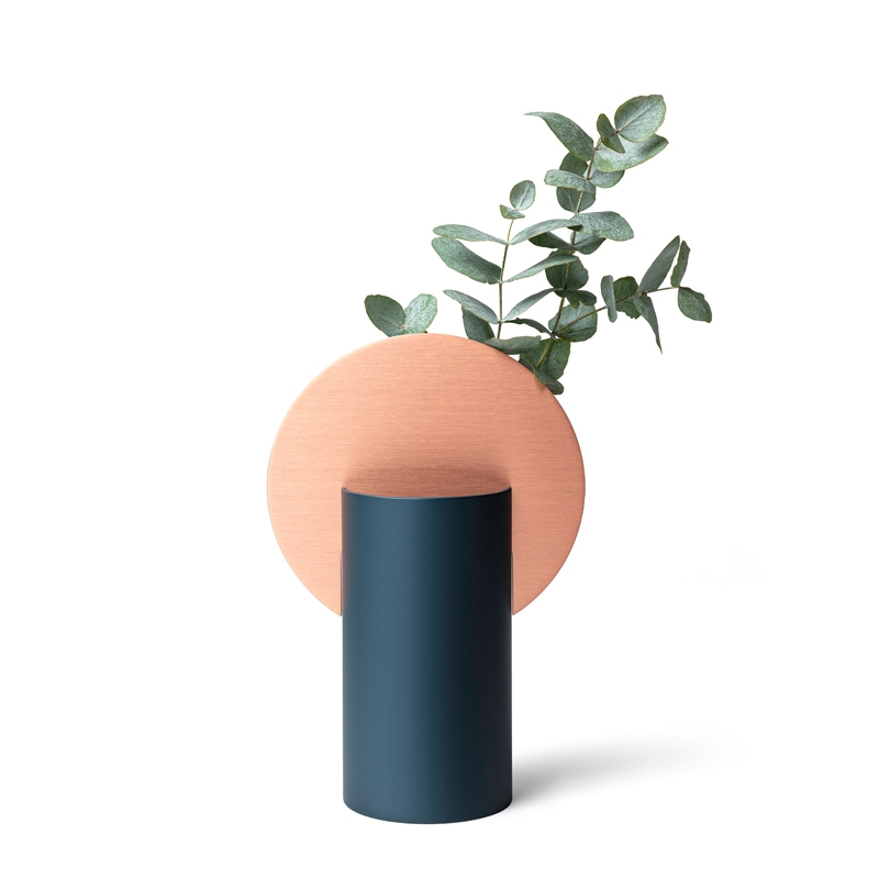 Vase Vase MALEVICH CS5 Bleu océan et cuivre NOOM HOME