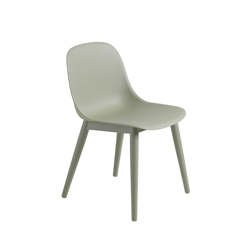 Chaise FIBER CHAIR 4 pieds bois Vert cendré MUUTO