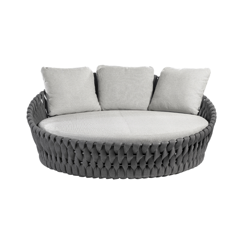 Canapé extérieur Daybed TOSCA Wengé / Natté Blanc 01 TRIBU