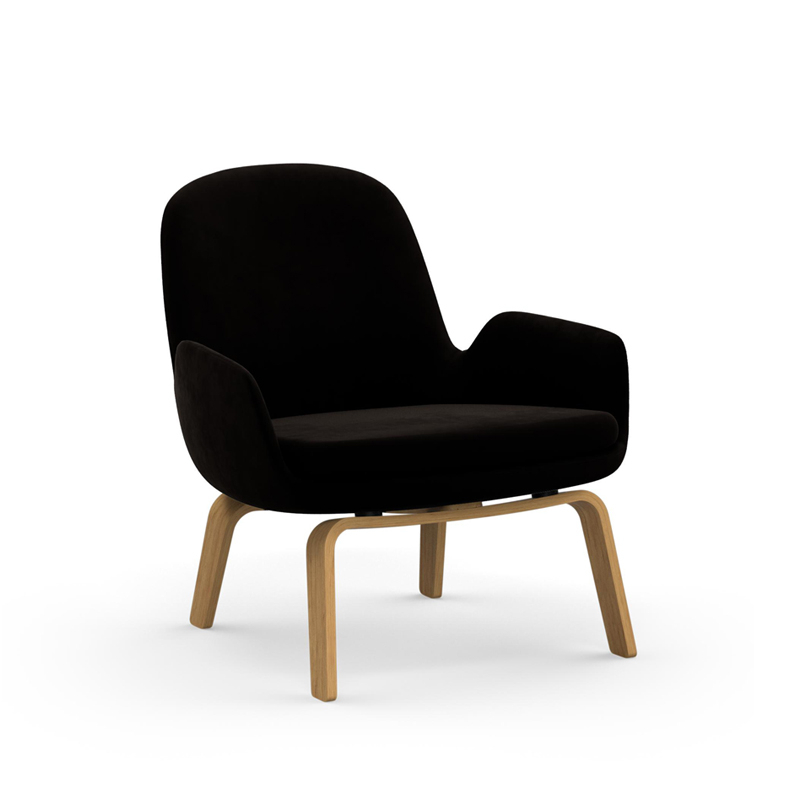 Fauteuil ERA LOW pieds bois City Velvet 95 Normann Copenhagen