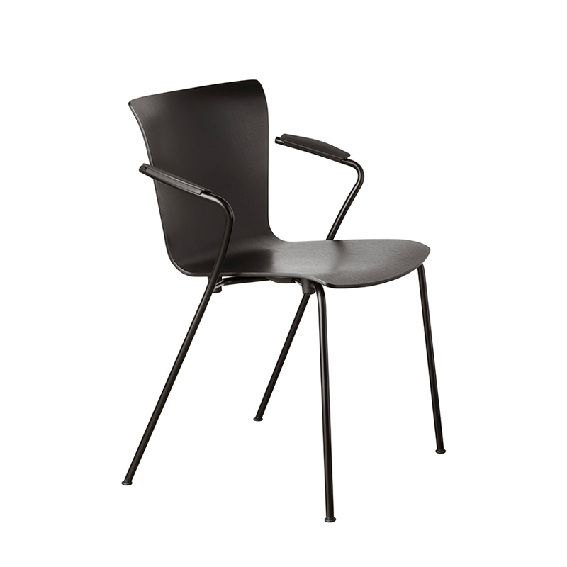 Chaise VICO DUO avec accoudoirs Frêne teinté noir FRITZ HANSEN