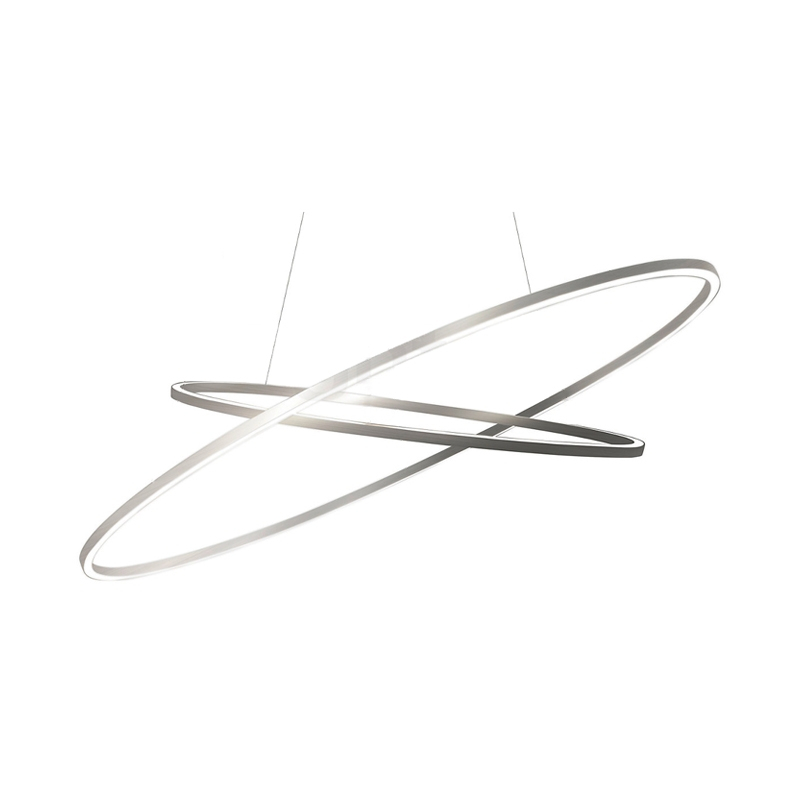Suspension ELLISSE DOUBLE Aluminium poli NEMO LIGHTING