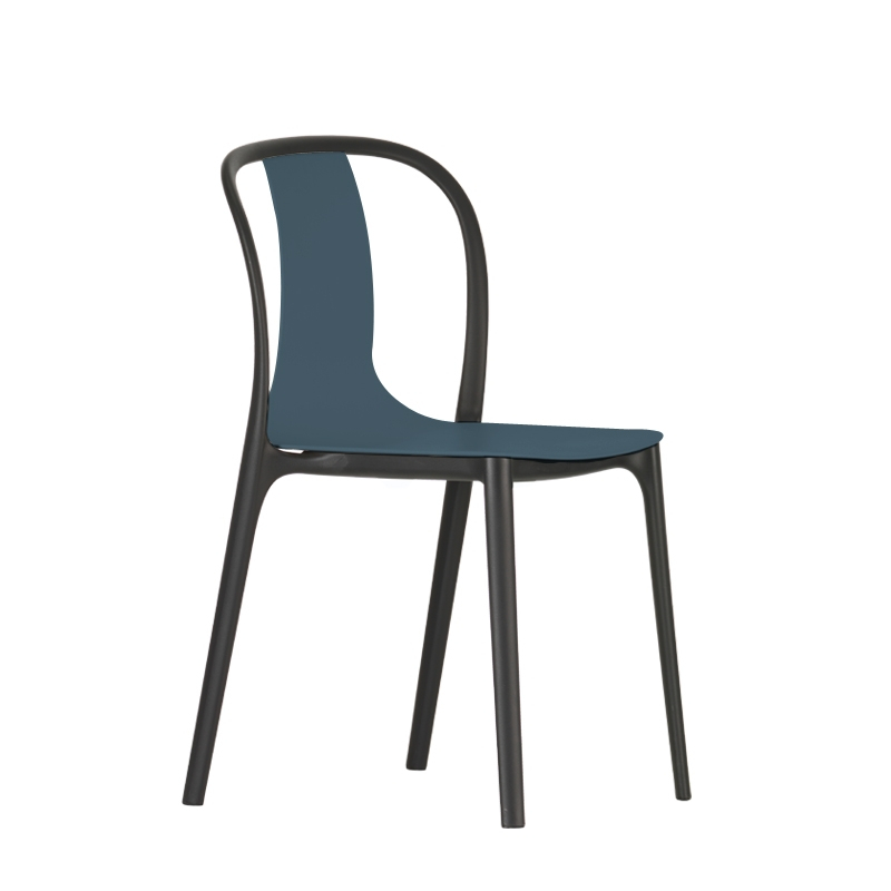Chaise BELLEVILLE CHAIR plastique Bleu de mer VITRA