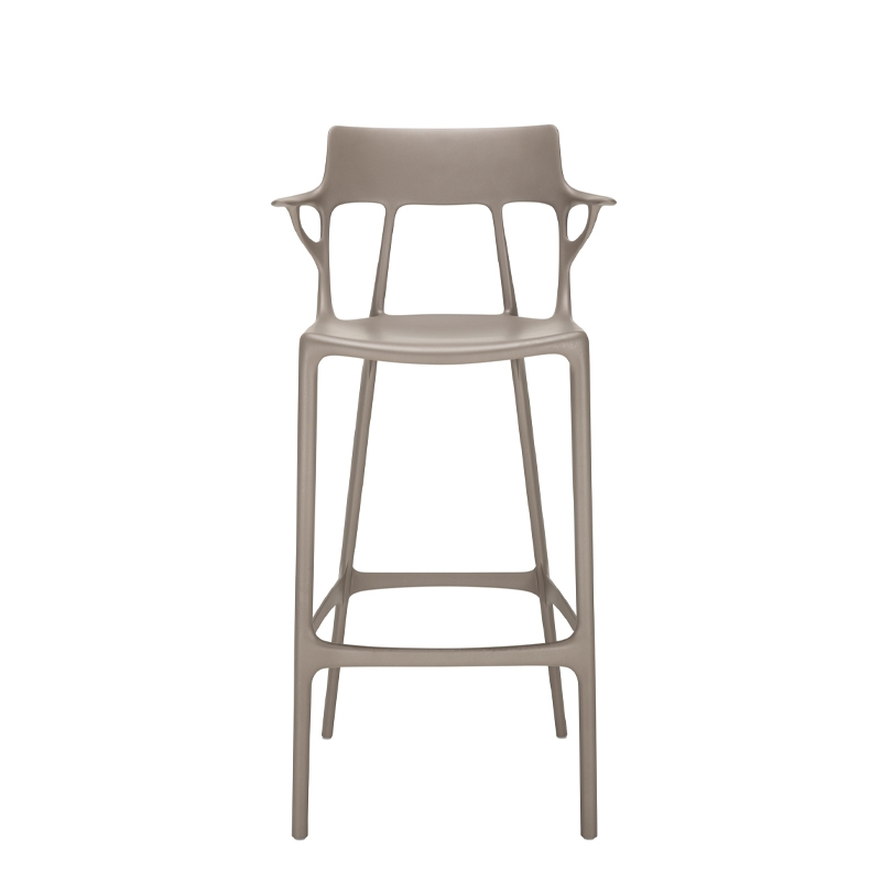 Tabouret haut A.I. RECYCLED Gris KARTELL