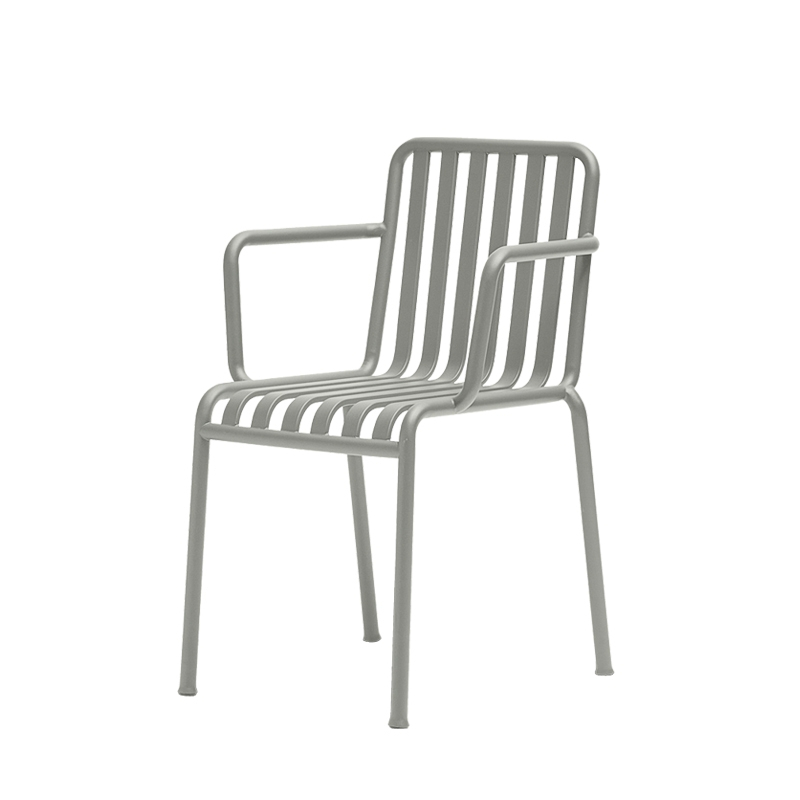 Chaise extérieur PALISSADE avec accoudoirs Gris clair HAY