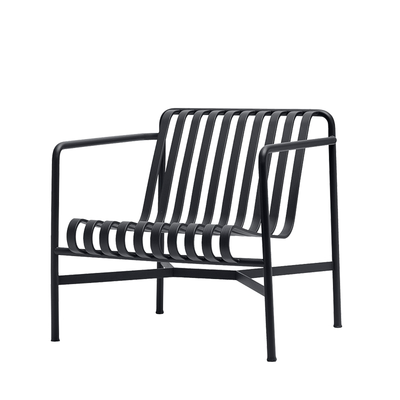 Fauteuil extérieur PALISSADE LOUNGE dossier bas Anthracite HAY