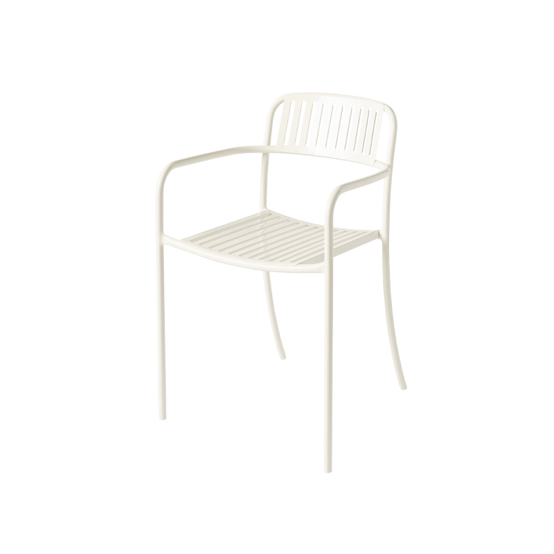 Chaise extérieur Petit fauteuil PATIO LAMES  Blanc perlé TOLIX