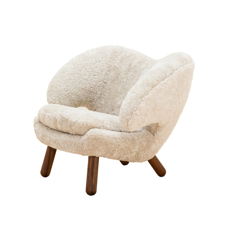 Fauteuil PELICAN Sheepskin Sheepskin Moonlight HOUSE OF FINN JUHL