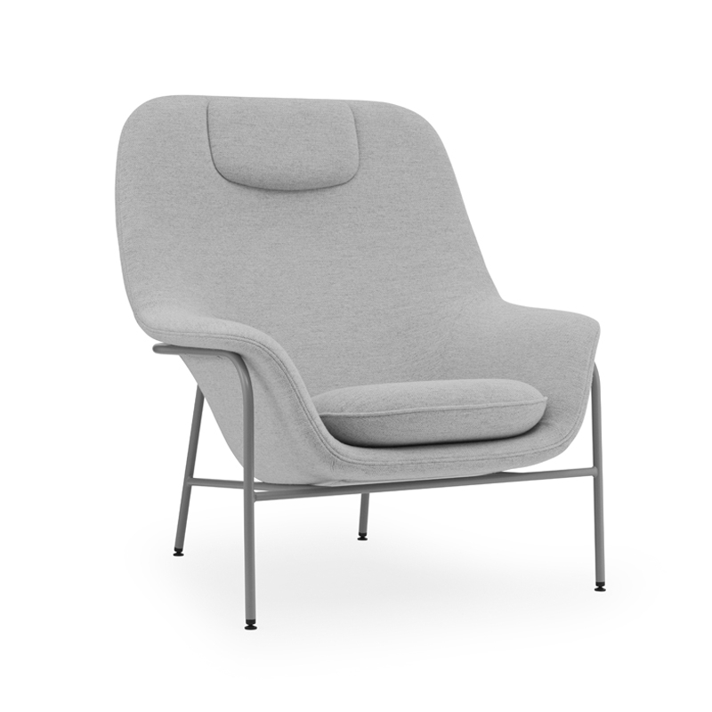 Fauteuil DRAPE HIGH pieds acier Hallingdal 110 Normann Copenhagen