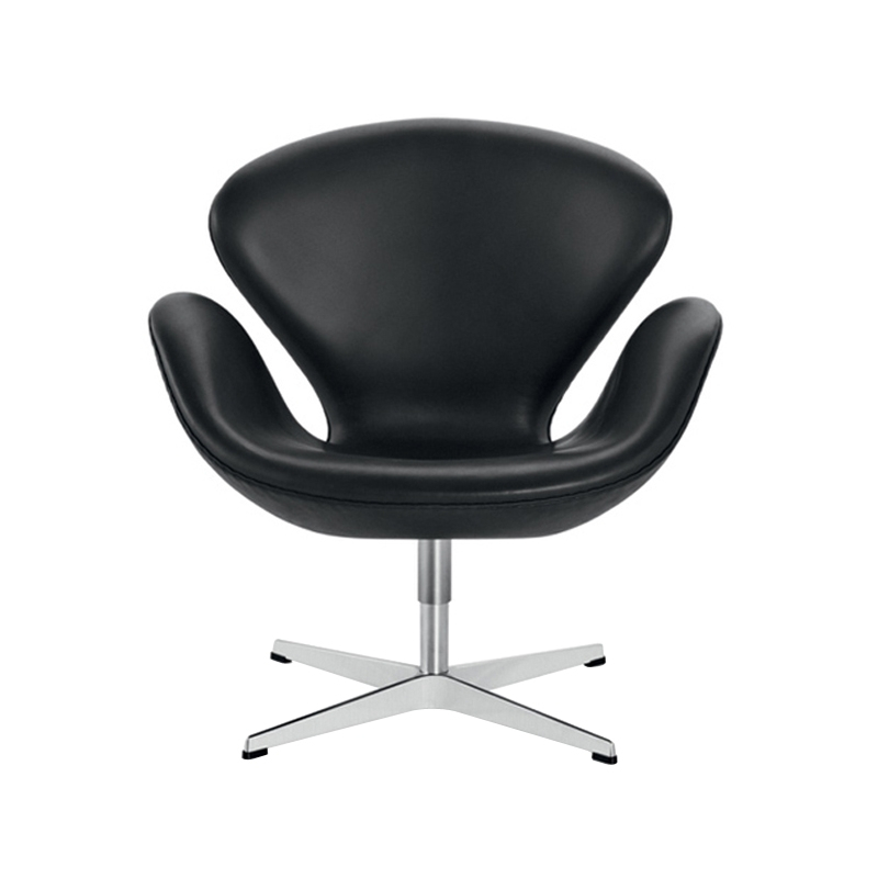 Fauteuil CYGNE Cuir Noir FRITZ HANSEN