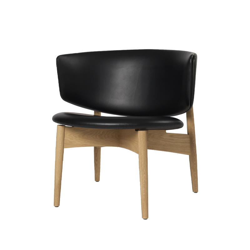 Fauteuil HERMAN LOUNGE CUIR Cuir noir FERM LIVING