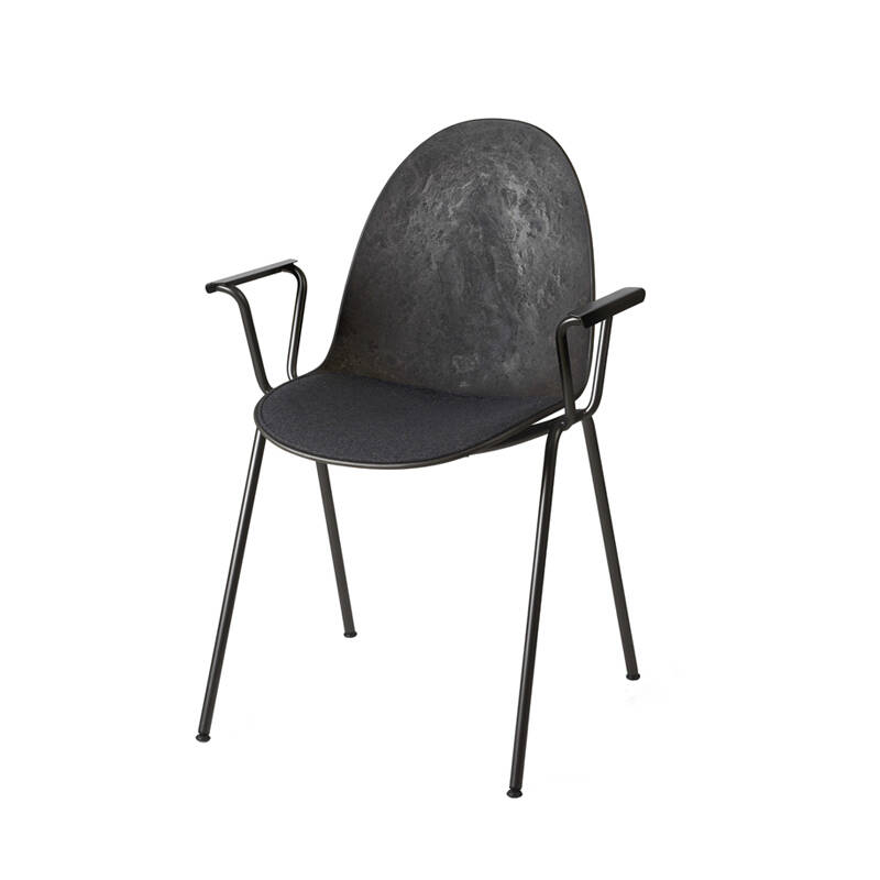 Chaise ETERNITY  avec accoudoirs assise rembourrée Re-Wool 198 MATER