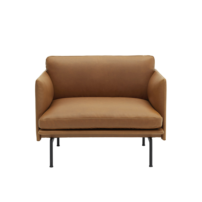 Fauteuil OUTLINE Cuir Cognac MUUTO