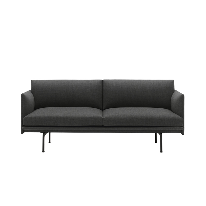 Canapé OUTLINE 2 places Tissu Remix 163/ noir MUUTO
